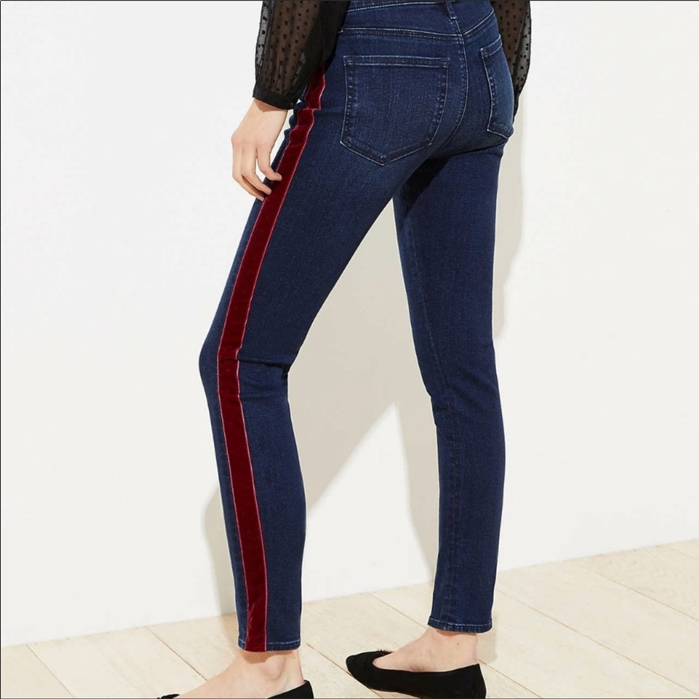 Loft velvet stripe Skinny Jeans